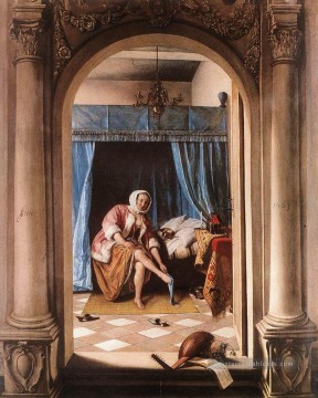 Le Matin Hollandais Genre peintre Jan Steen Peinture à l'huile